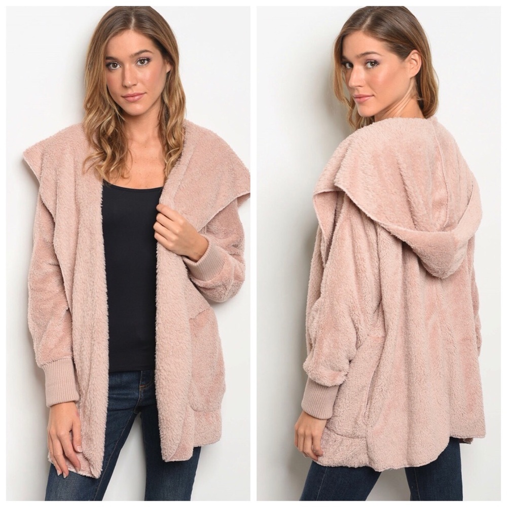 Sherpa jacket with hoodie - One Size - - Picture 2 of 6